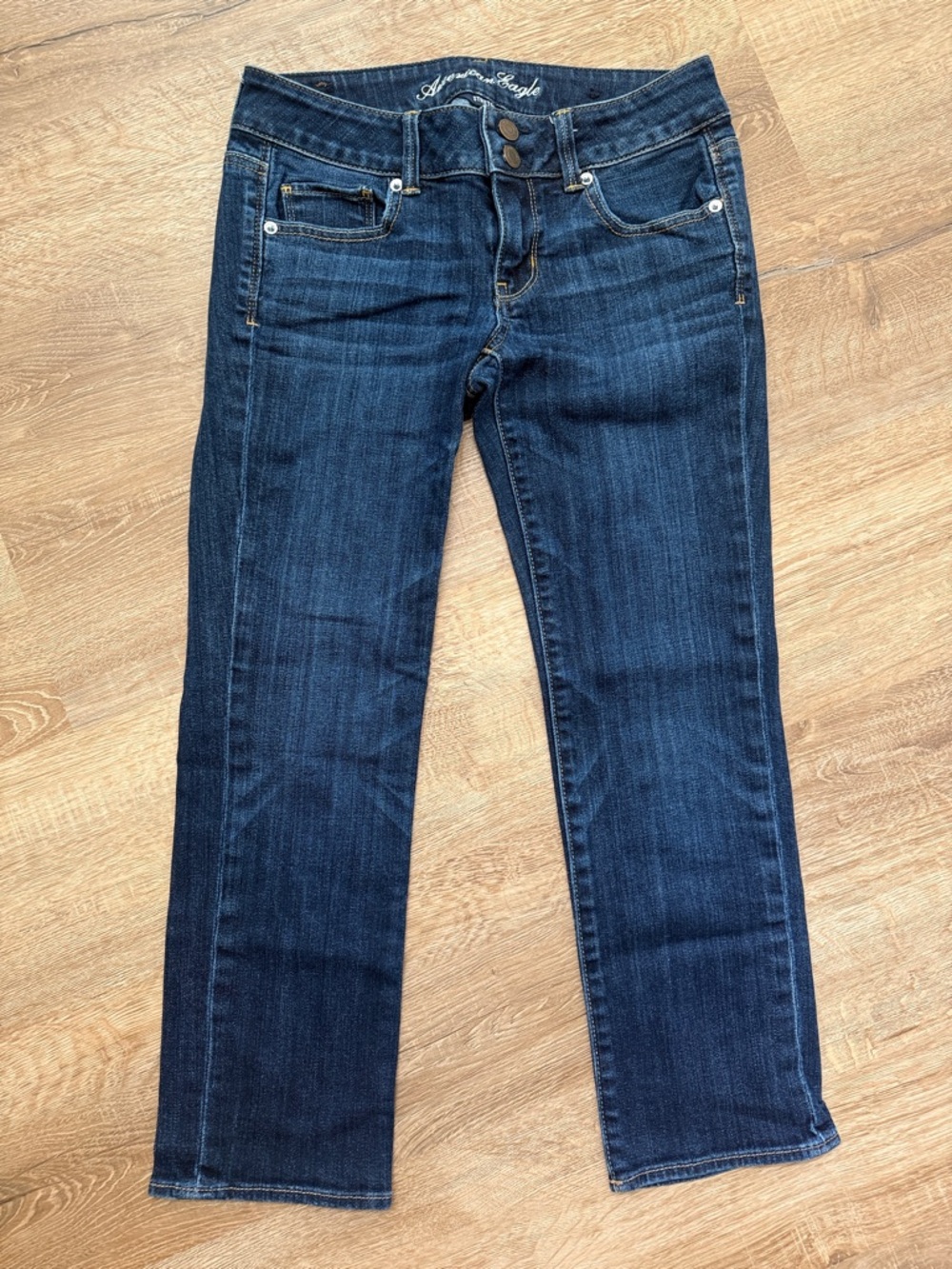 American Eagle Outfitters Dark Indigo Artist Straight-Leg Jeans